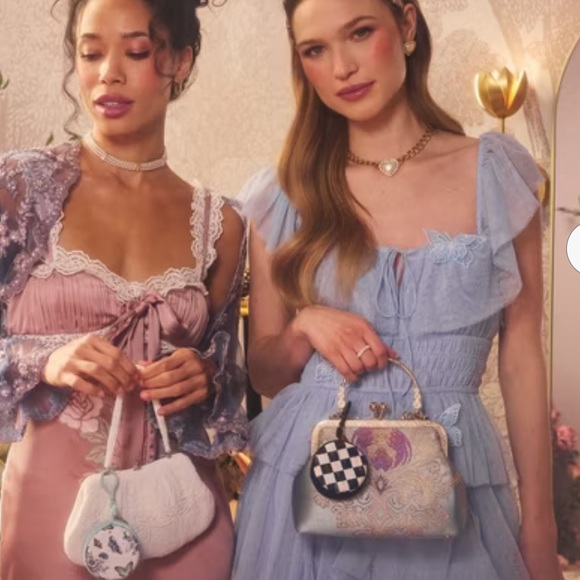 MacKenzie-Childs Black and White Checkered Purse hair tie Charm - Picture 7 of 11